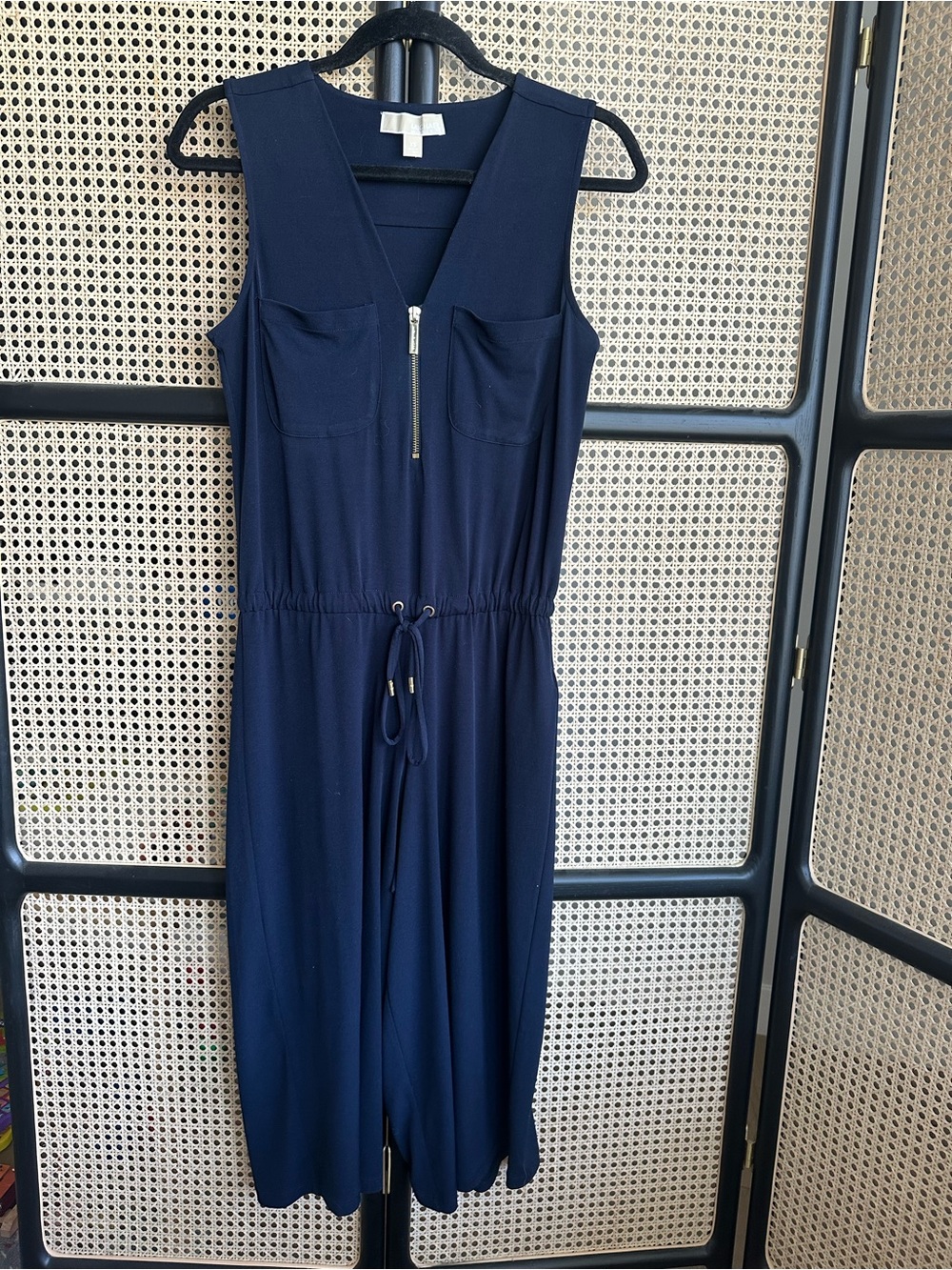 Michael Kors Navy Sleeveless Cropped Jumpsuit in size XS